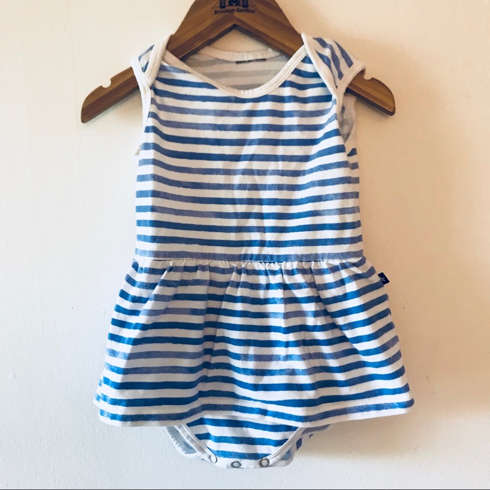 Primary striped dress with bodysuit underneath